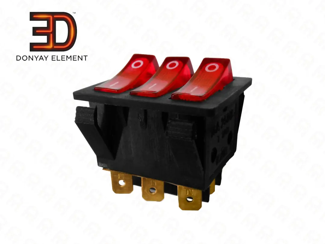 کلید سه پل چراغ دار